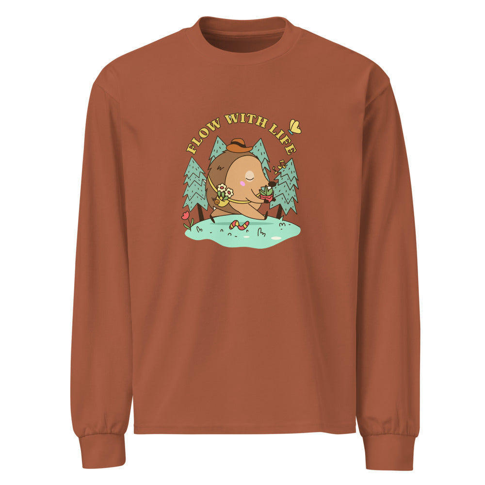Flow with life | Unisex Premium Heavyweight Long Sleeve Shirt | AS Colour 5081