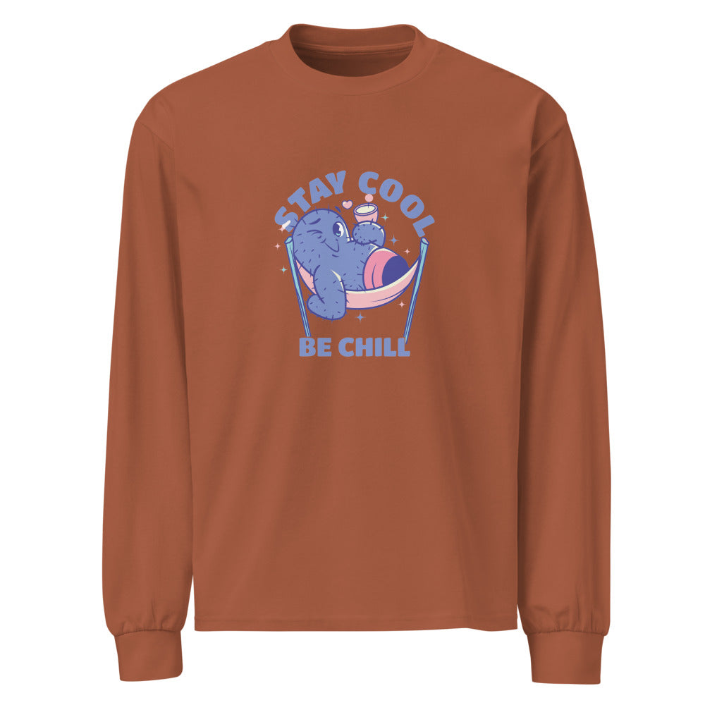 Stay cool be chill | Unisex Premium Heavyweight Long Sleeve Shirt | AS Colour 5081