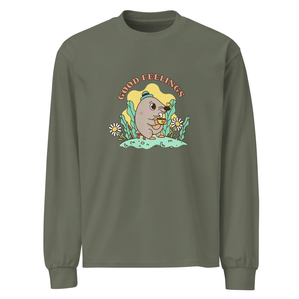 Good feelings | Unisex Premium Heavyweight Long Sleeve Shirt | AS Colour 5081