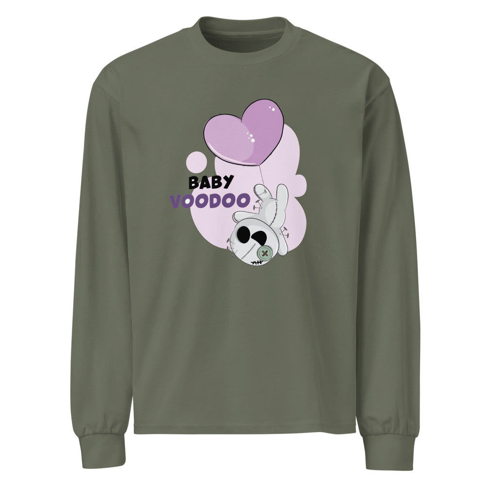 Ted heart - Baby voodoo | Unisex Premium Heavyweight Long Sleeve Shirt | AS Colour 5081
