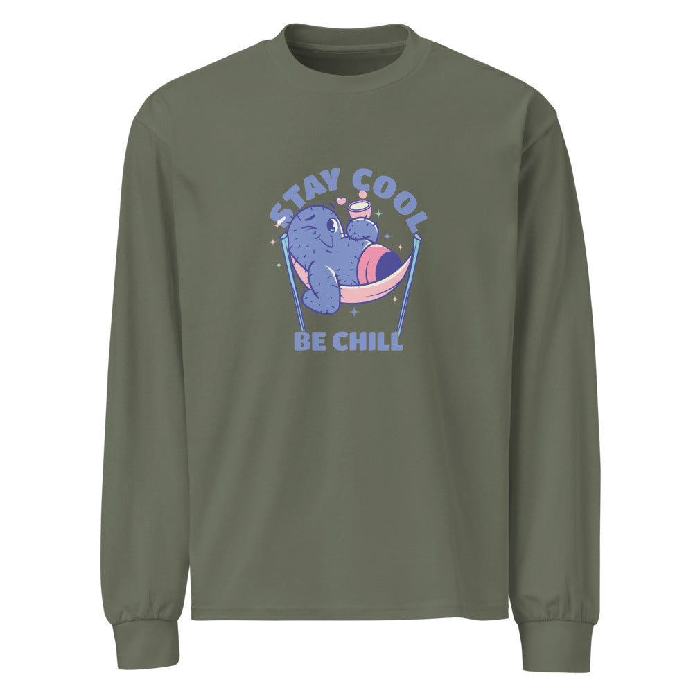 Stay cool be chill | Unisex Premium Heavyweight Long Sleeve Shirt | AS Colour 5081