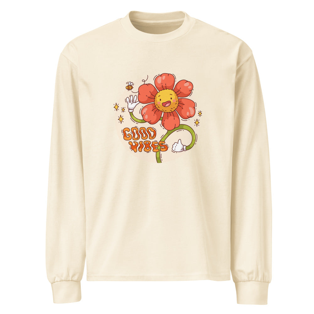 Good vides | Unisex Premium Heavyweight Long Sleeve Shirt | AS Colour 5081