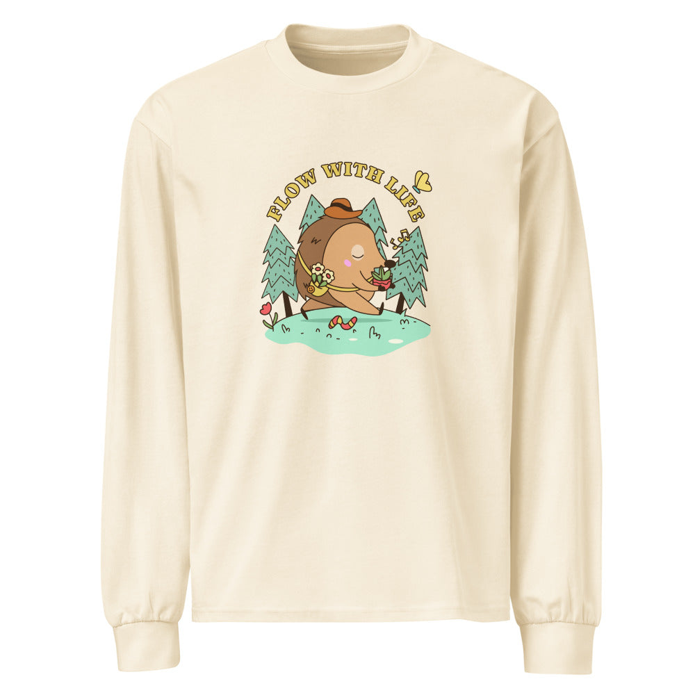 Flow with life | Unisex Premium Heavyweight Long Sleeve Shirt | AS Colour 5081