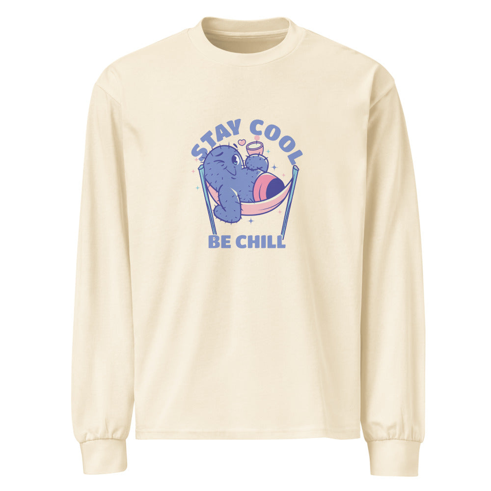 Stay cool be chill | Unisex Premium Heavyweight Long Sleeve Shirt | AS Colour 5081