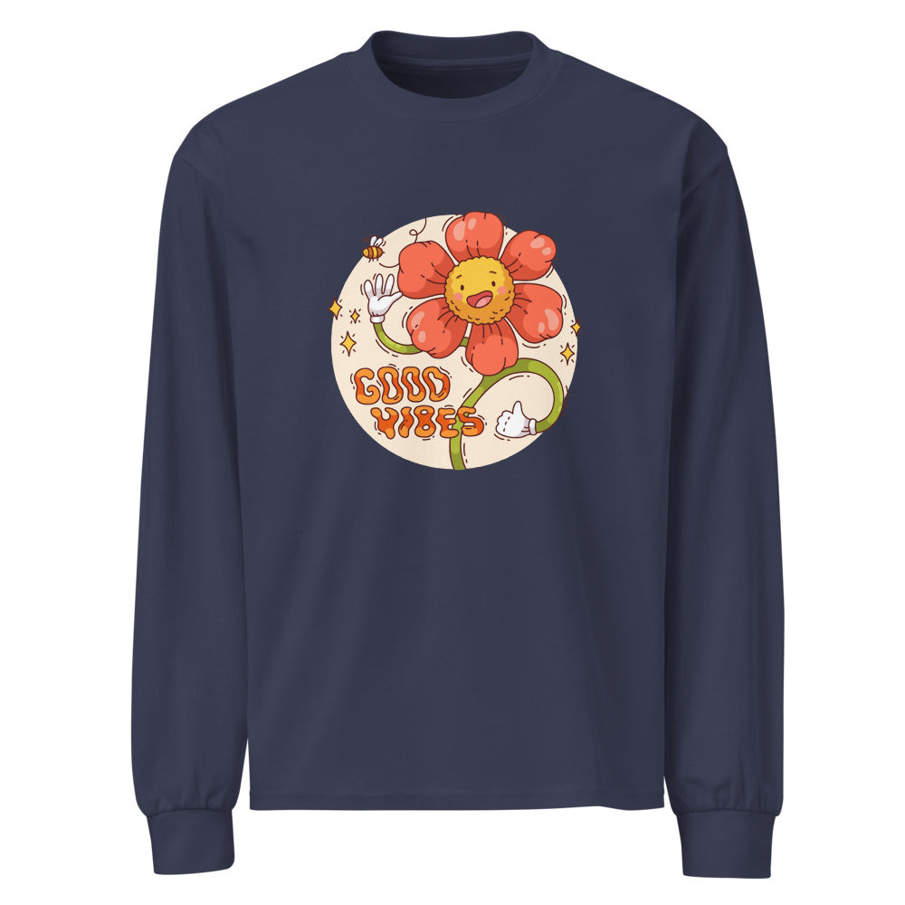 Good vides | Unisex Premium Heavyweight Long Sleeve Shirt | AS Colour 5081