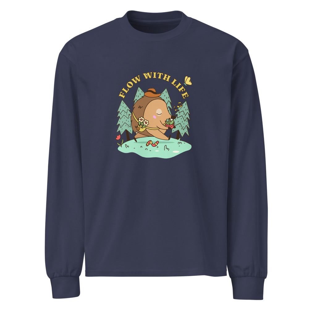 Flow with life | Unisex Premium Heavyweight Long Sleeve Shirt | AS Colour 5081