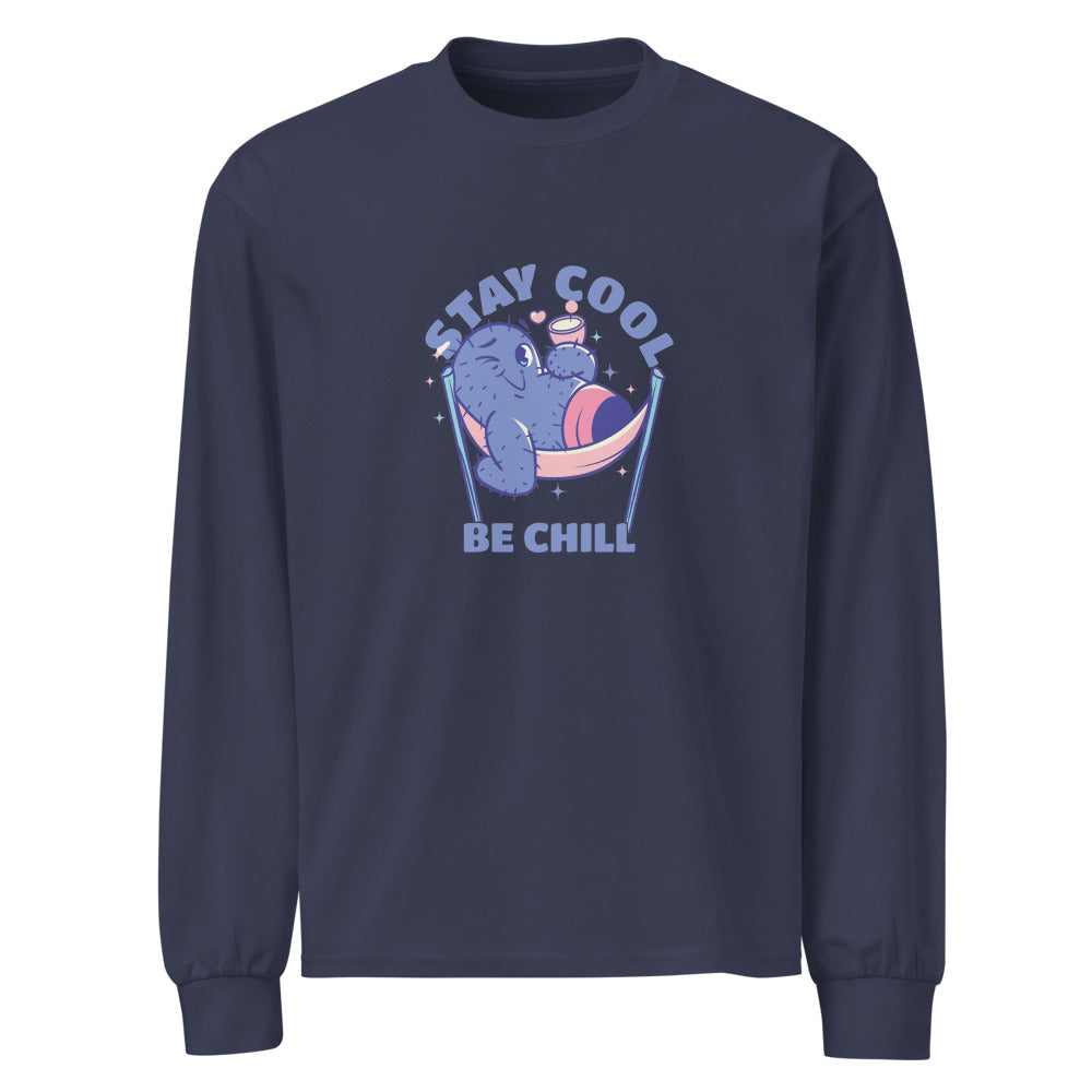 Stay cool be chill | Unisex Premium Heavyweight Long Sleeve Shirt | AS Colour 5081