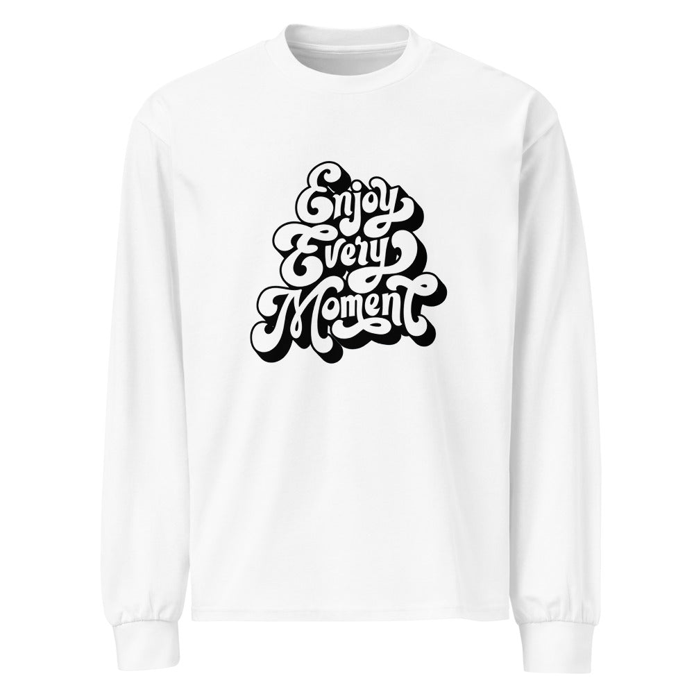Enjoy every moments white | Unisex Premium Heavyweight Long Sleeve Shirt | AS Colour 5081