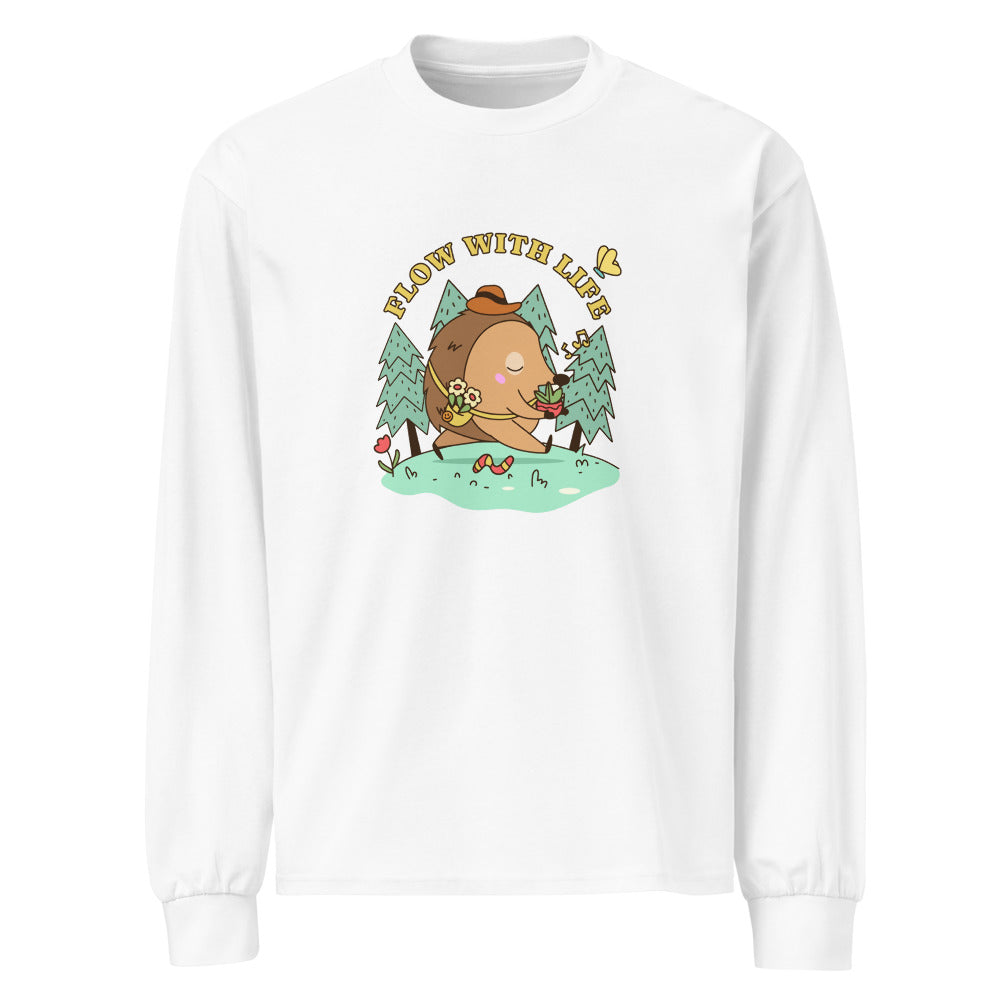 Flow with life | Unisex Premium Heavyweight Long Sleeve Shirt | AS Colour 5081