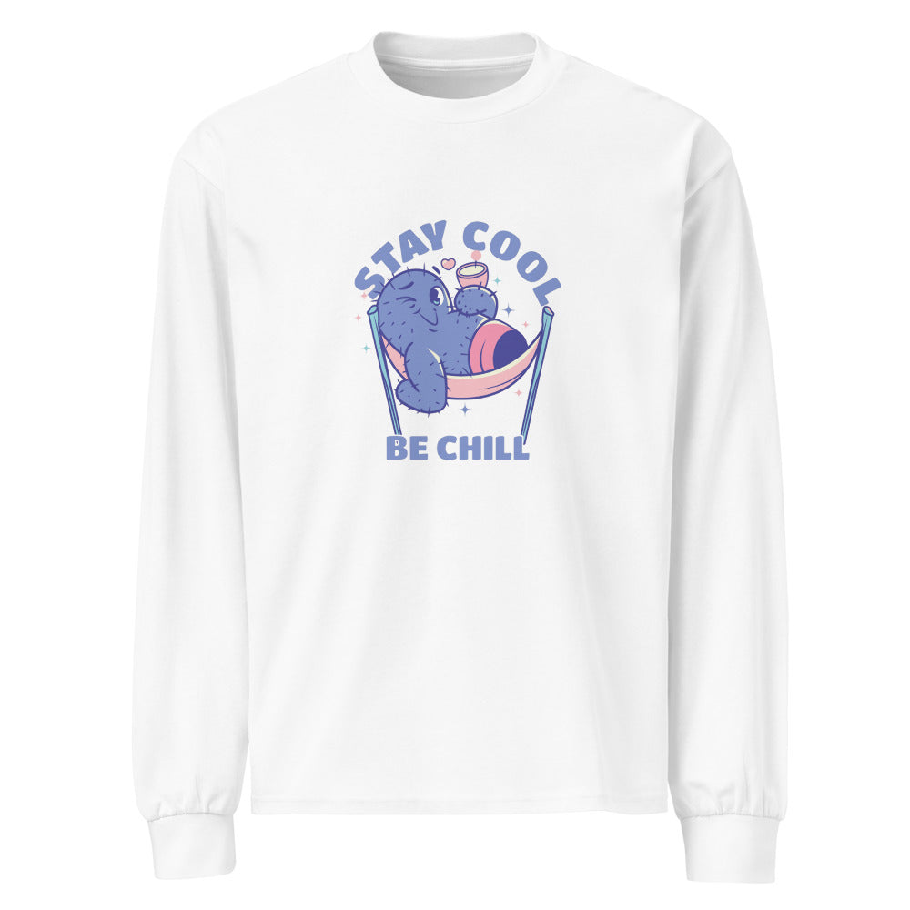 Stay cool be chill | Unisex Premium Heavyweight Long Sleeve Shirt | AS Colour 5081