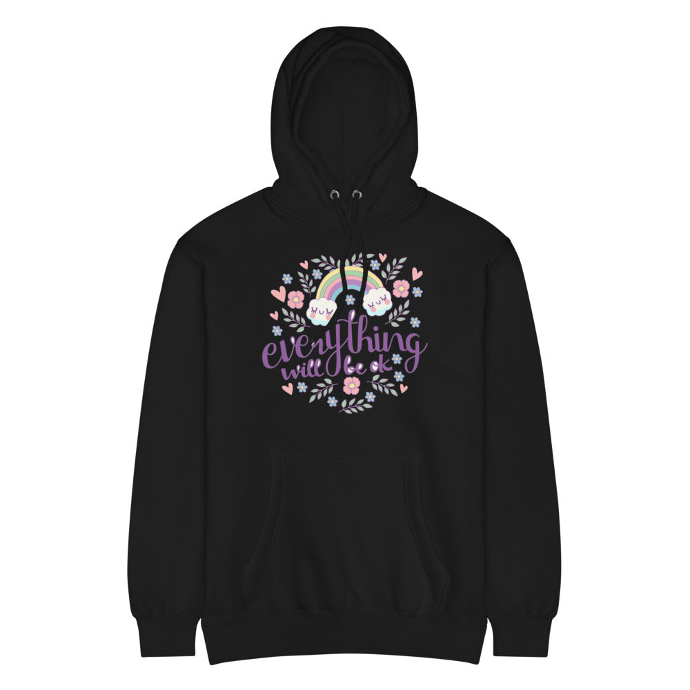 Rainbow - Everything will be ok | Unisex Premium Mid-Weight Hoodie | Lane Seven LS14001
