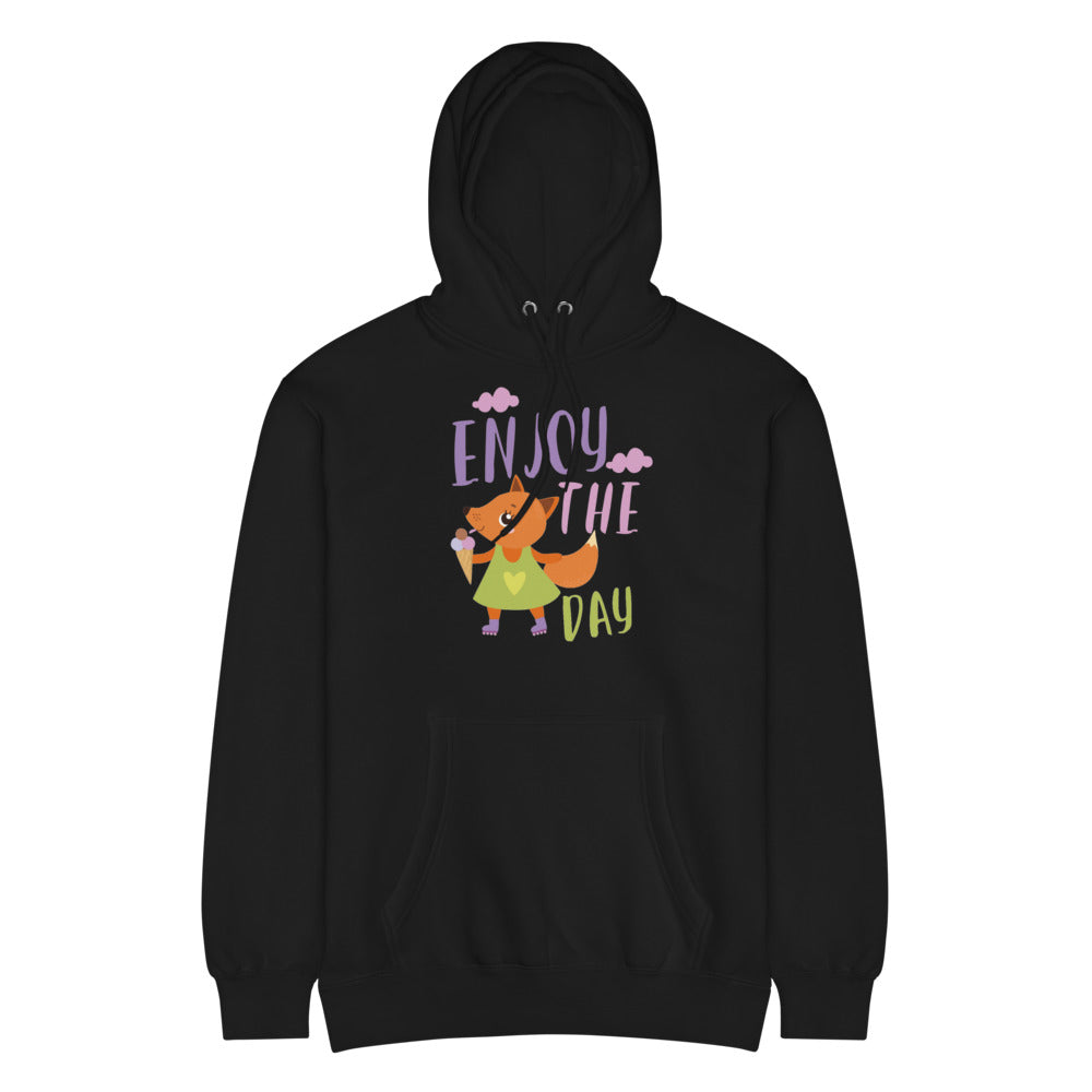 Orange fox - Ẹnoy the day | Unisex Premium Mid-Weight Hoodie | Lane Seven LS14001