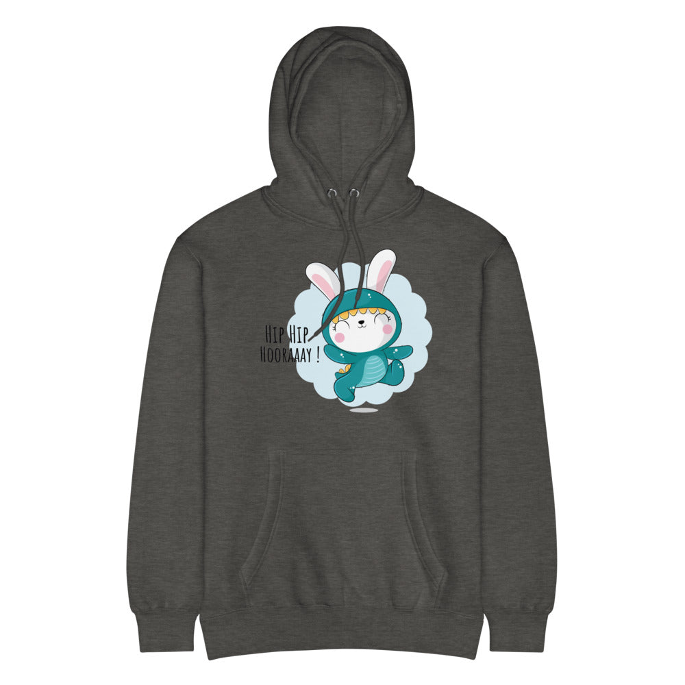 Green rabbit - HIP HIP HOORAAAY | Unisex Premium Mid-Weight Hoodie | Lane Seven LS14001