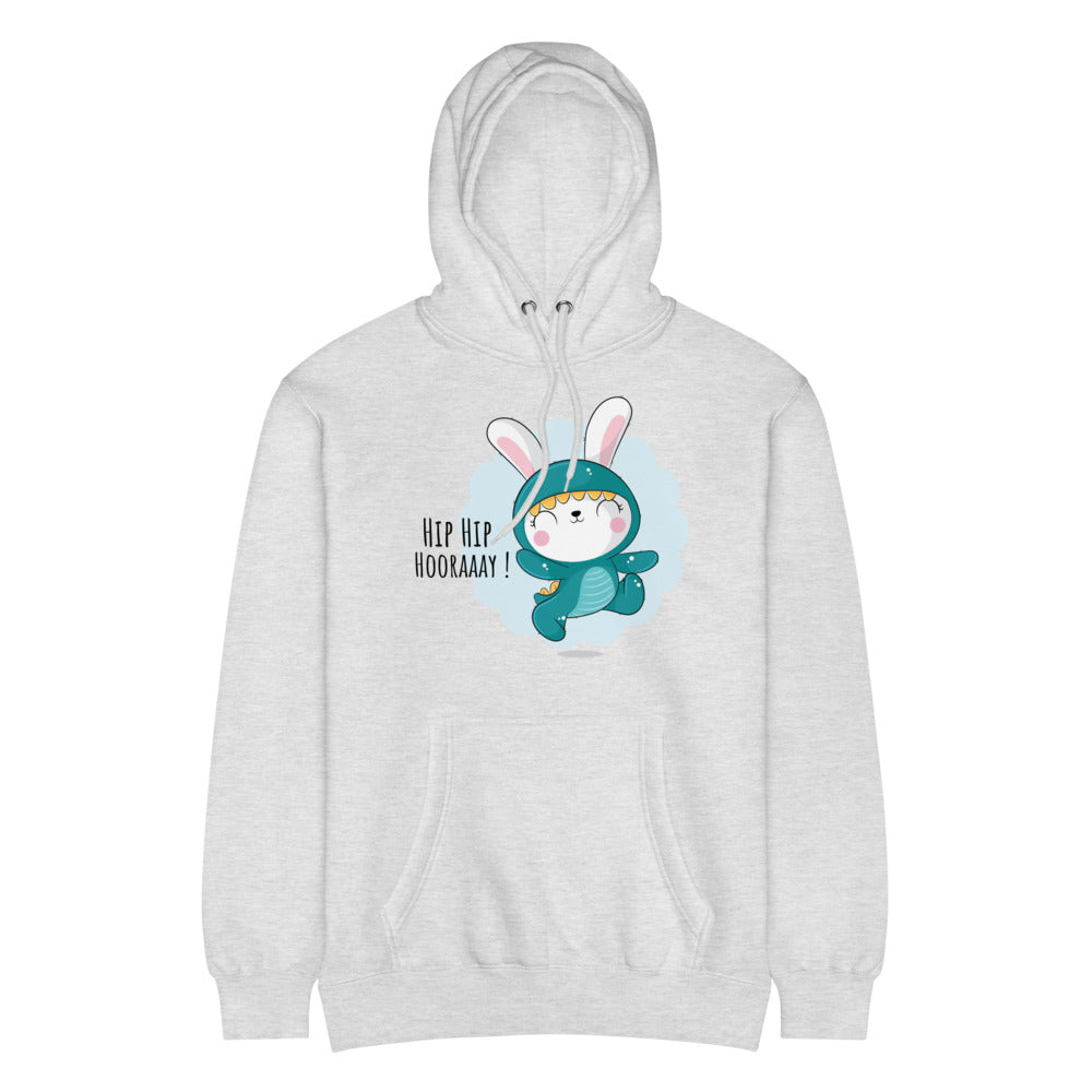 Green rabbit - HIP HIP HOORAAAY | Unisex Premium Mid-Weight Hoodie | Lane Seven LS14001