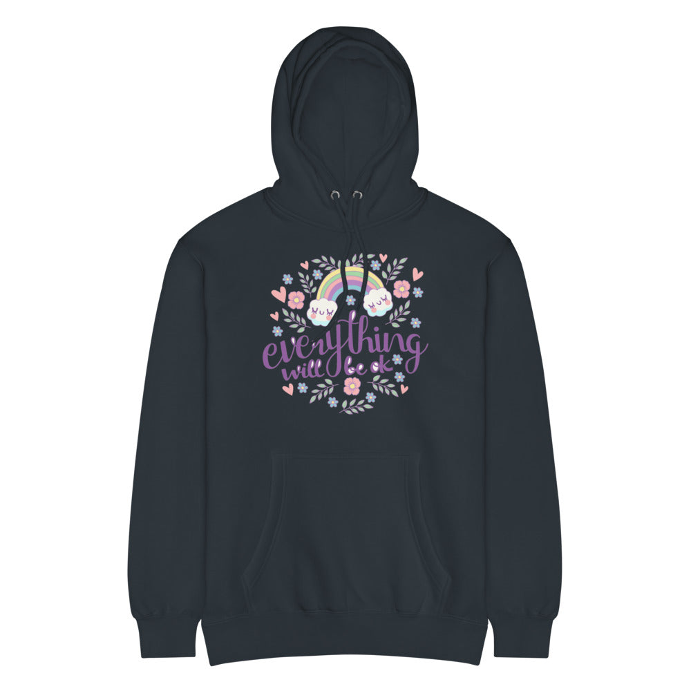 Rainbow - Everything will be ok | Unisex Premium Mid-Weight Hoodie | Lane Seven LS14001