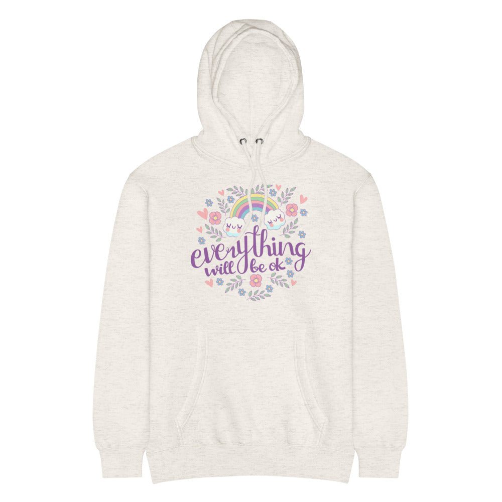 Rainbow - Everything will be ok | Unisex Premium Mid-Weight Hoodie | Lane Seven LS14001