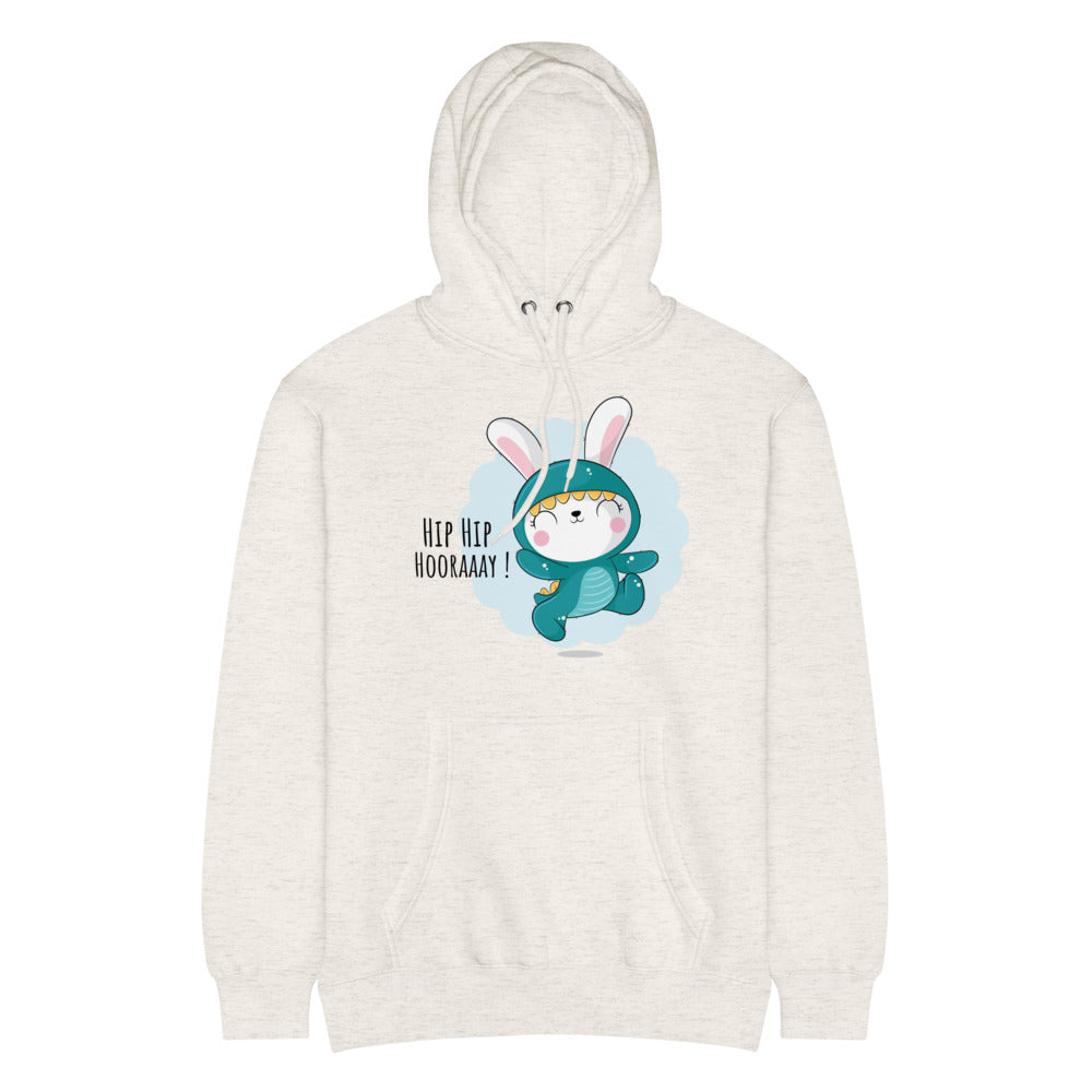 Green rabbit - HIP HIP HOORAAAY | Unisex Premium Mid-Weight Hoodie | Lane Seven LS14001