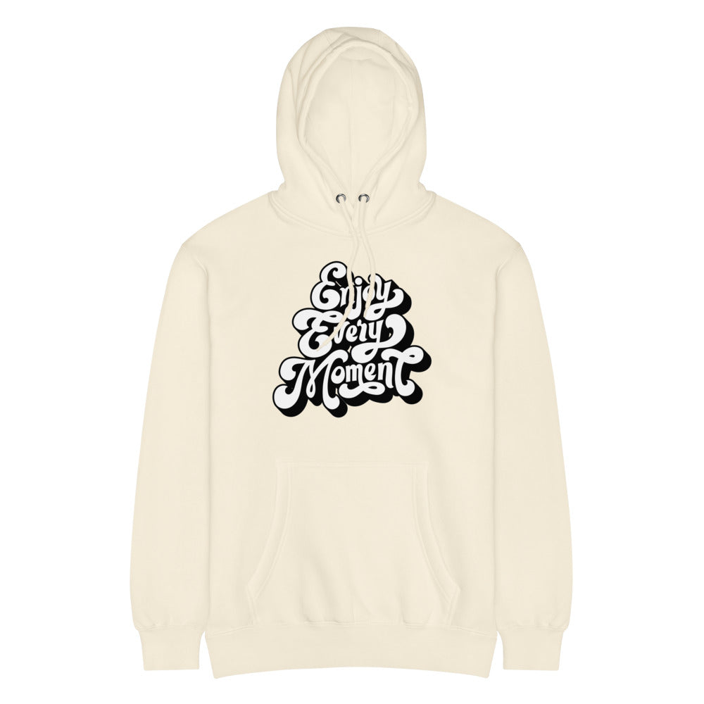 Enjoy every moments white | Unisex Premium Mid-Weight Hoodie | Lane Seven LS14001