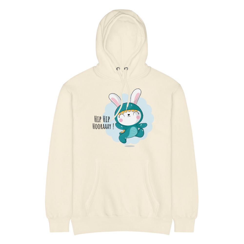 Green rabbit - HIP HIP HOORAAAY | Unisex Premium Mid-Weight Hoodie | Lane Seven LS14001