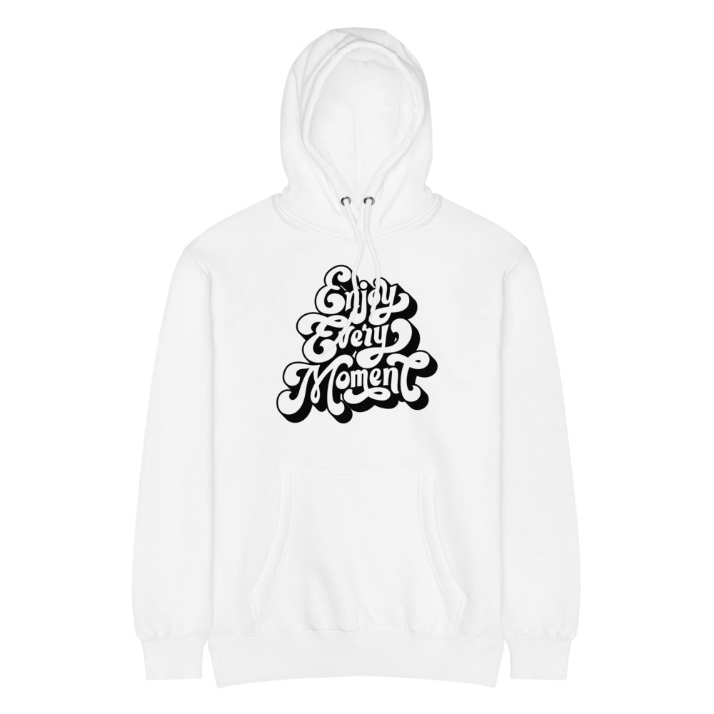 Enjoy every moments white | Unisex Premium Mid-Weight Hoodie | Lane Seven LS14001