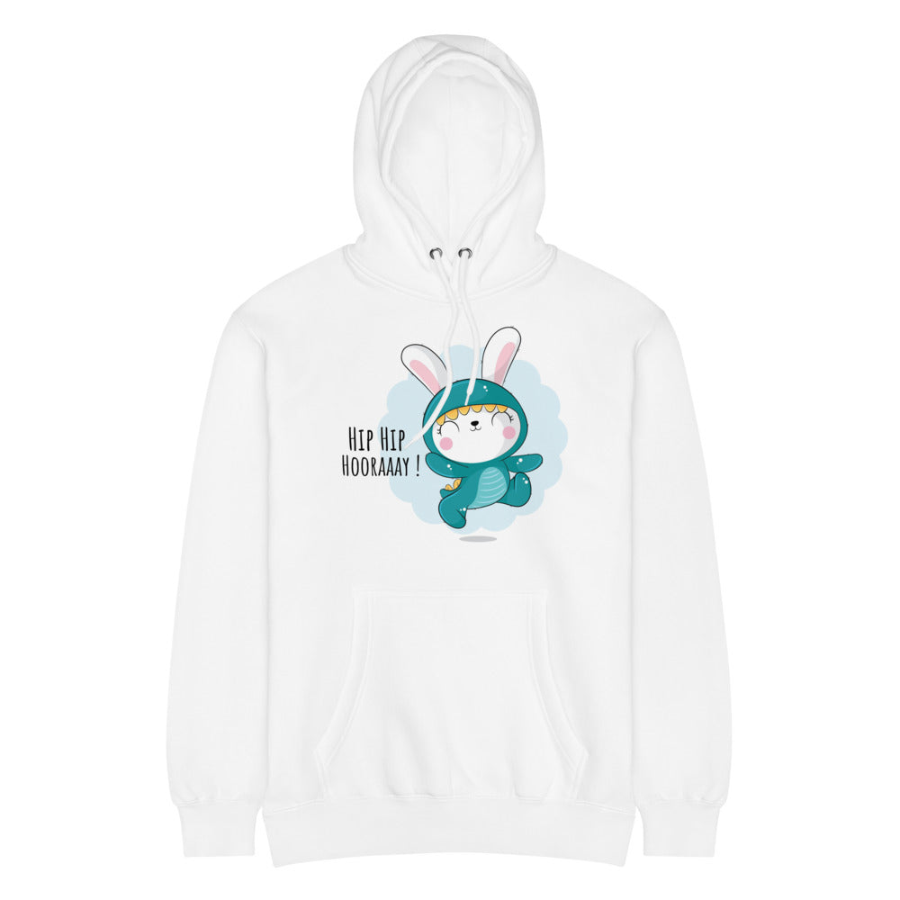 Green rabbit - HIP HIP HOORAAAY | Unisex Premium Mid-Weight Hoodie | Lane Seven LS14001