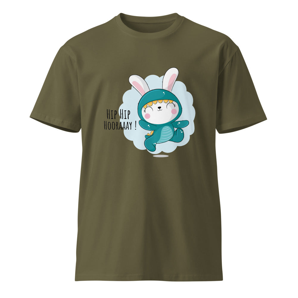 Green rabbit - HIP HIP HOORAAAY | Unisex Premium T-Shirt | AS Colour 5001T