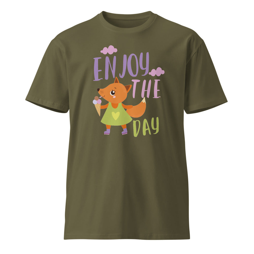 Orange fox - Ẹnoy the day | Unisex Premium T-Shirt | AS Colour 5001T