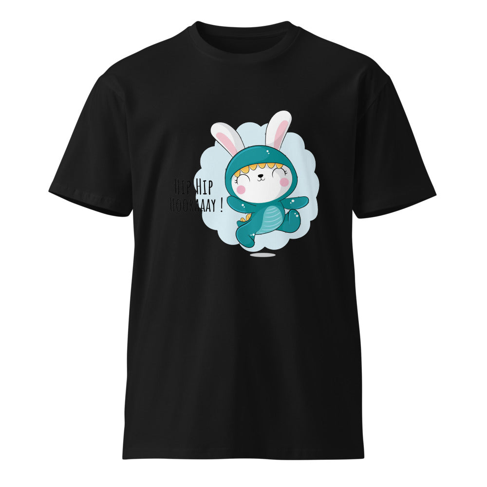Green rabbit - HIP HIP HOORAAAY | Unisex Premium T-Shirt | AS Colour 5001T