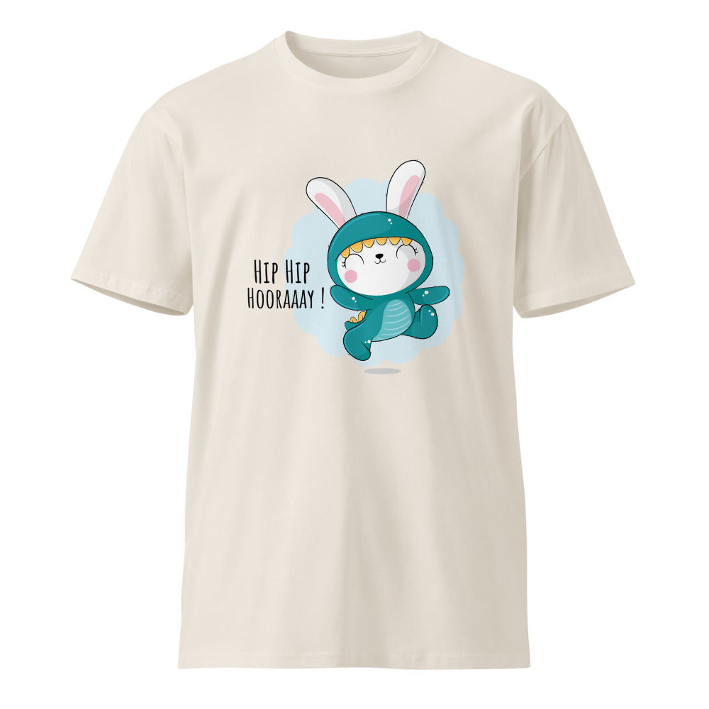 Green rabbit - HIP HIP HOORAAAY | Unisex Premium T-Shirt | AS Colour 5001T