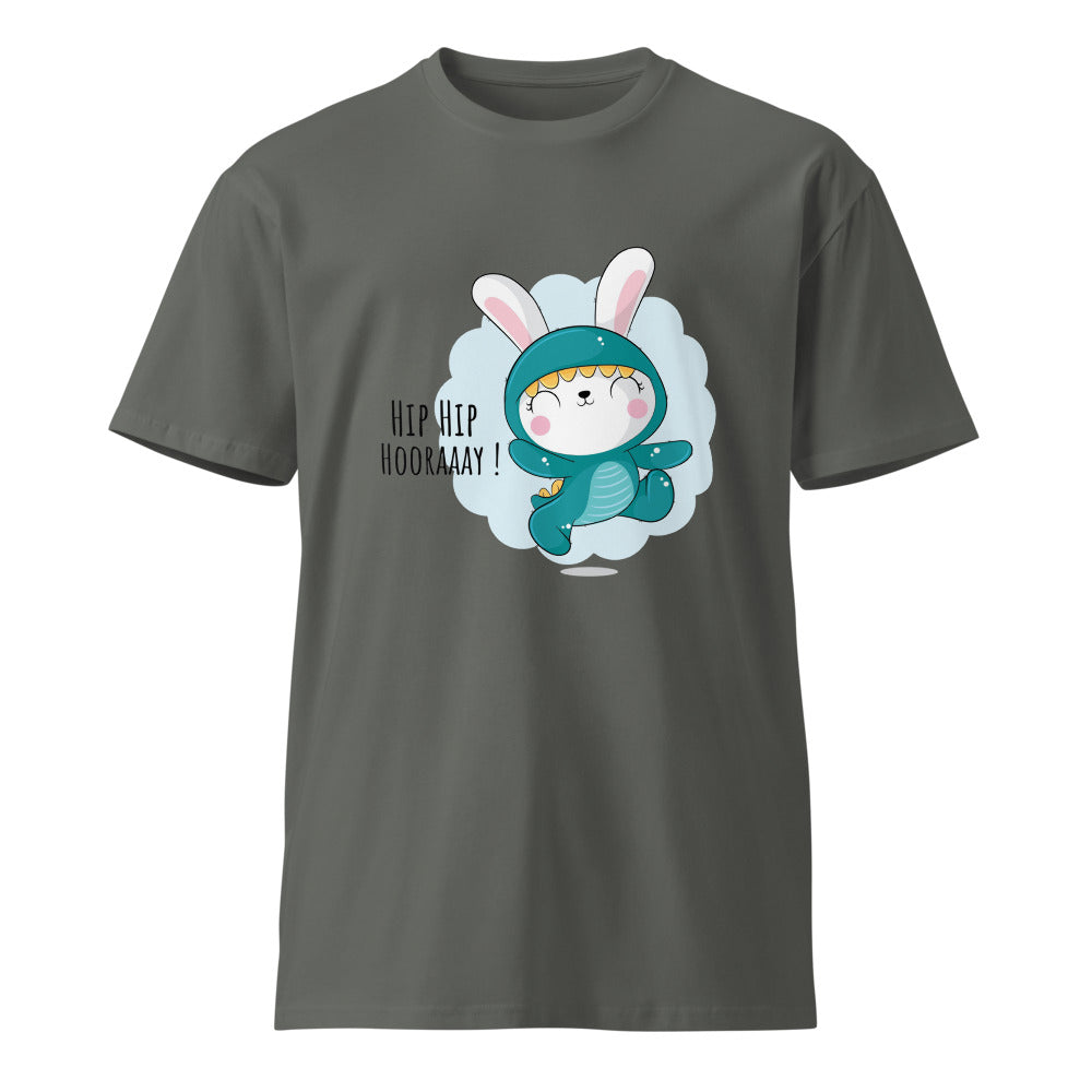 Green rabbit - HIP HIP HOORAAAY | Unisex Premium T-Shirt | AS Colour 5001T