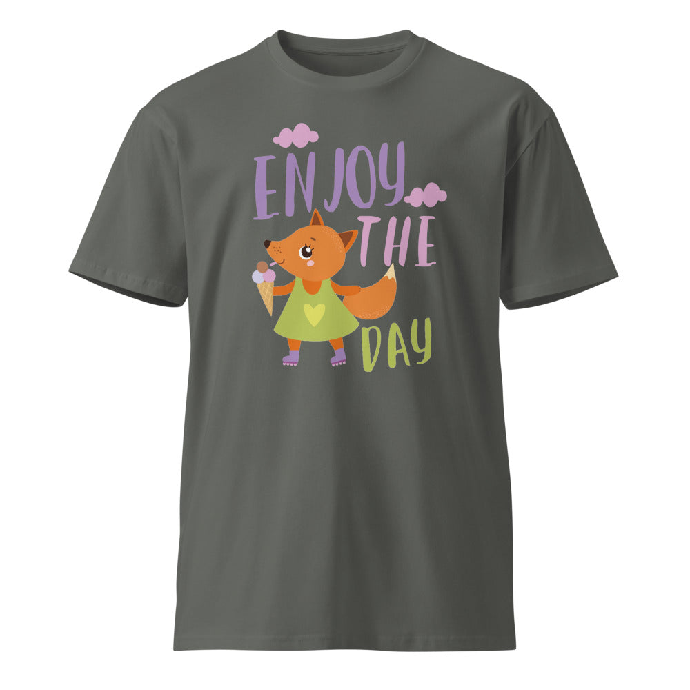 Orange fox - Ẹnoy the day | Unisex Premium T-Shirt | AS Colour 5001T