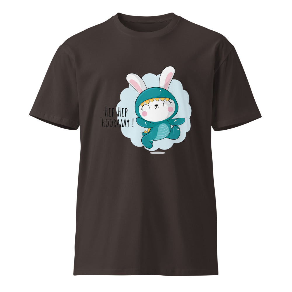 Green rabbit - HIP HIP HOORAAAY | Unisex Premium T-Shirt | AS Colour 5001T