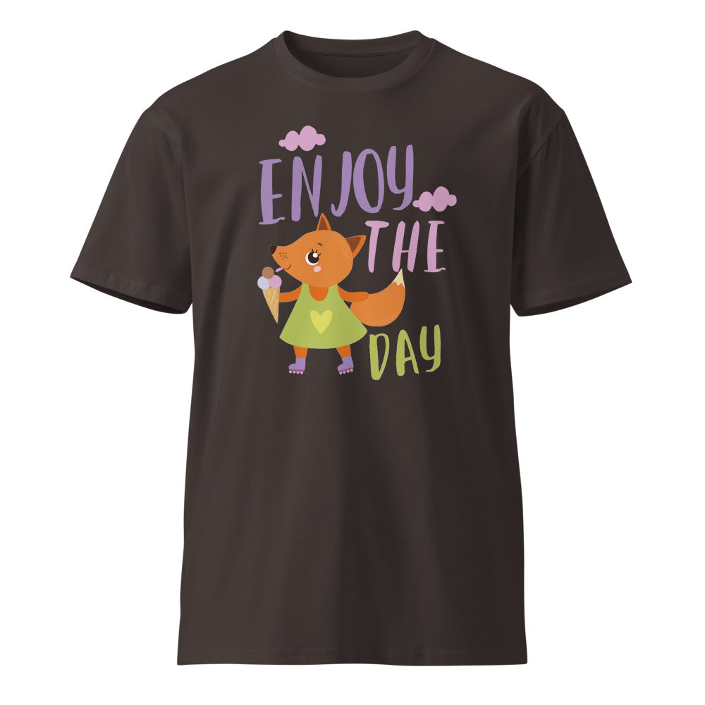 Orange fox - Ẹnoy the day | Unisex Premium T-Shirt | AS Colour 5001T