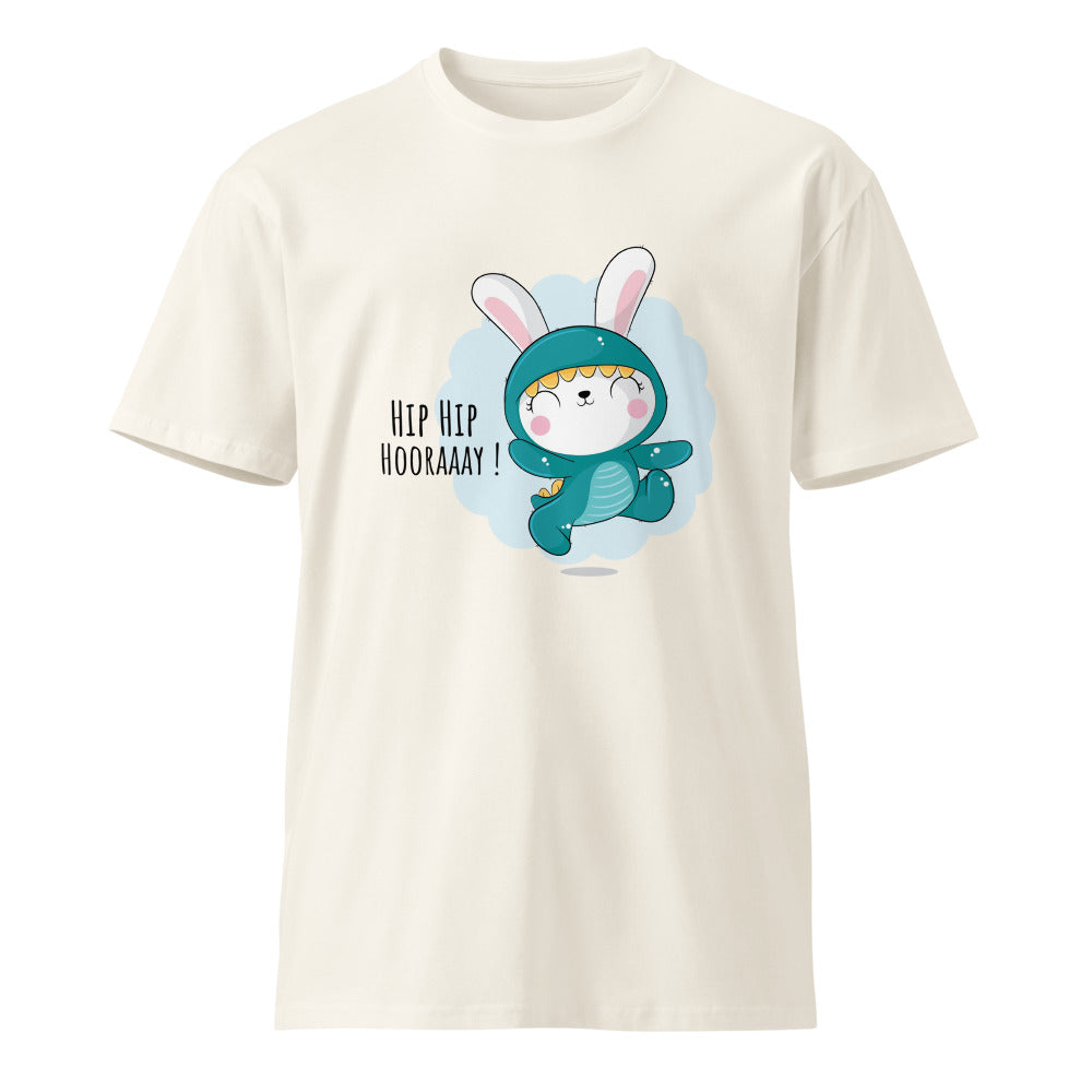 Green rabbit - HIP HIP HOORAAAY | Unisex Premium T-Shirt | AS Colour 5001T