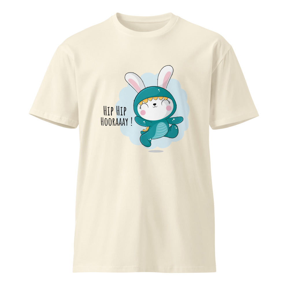 Green rabbit - HIP HIP HOORAAAY | Unisex Premium T-Shirt | AS Colour 5001T