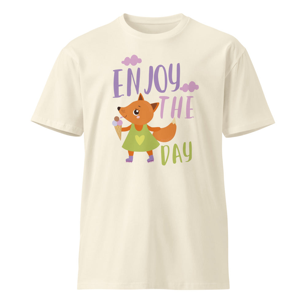 Orange fox - Ẹnoy the day | Unisex Premium T-Shirt | AS Colour 5001T
