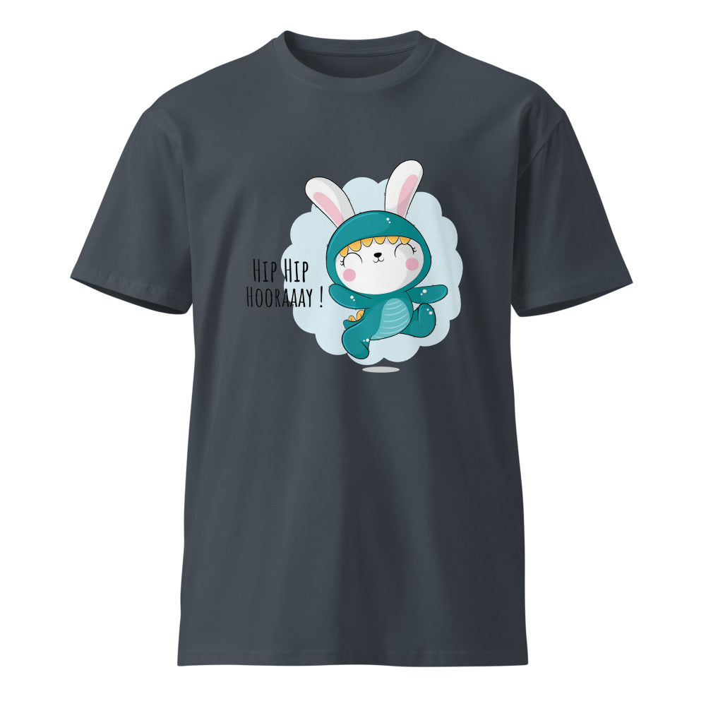 Green rabbit - HIP HIP HOORAAAY | Unisex Premium T-Shirt | AS Colour 5001T