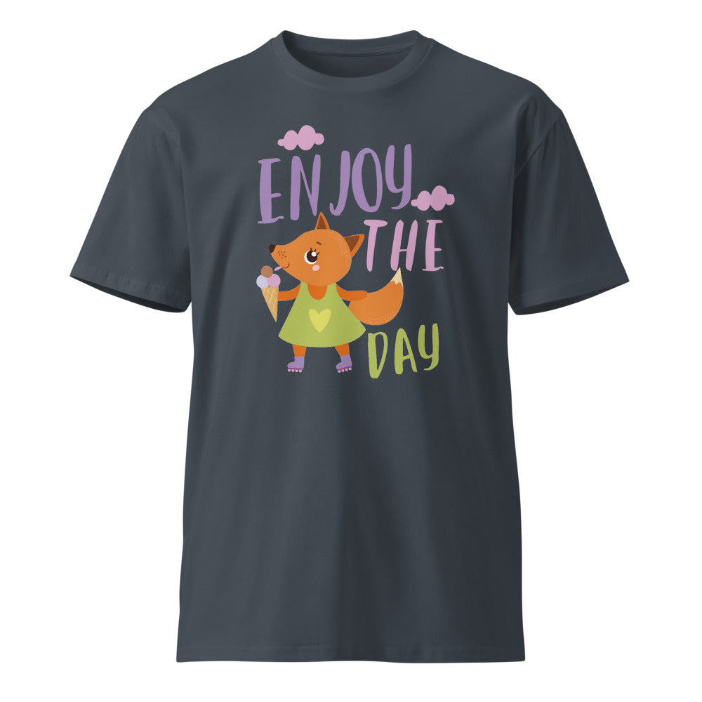 Orange fox - Ẹnoy the day | Unisex Premium T-Shirt | AS Colour 5001T