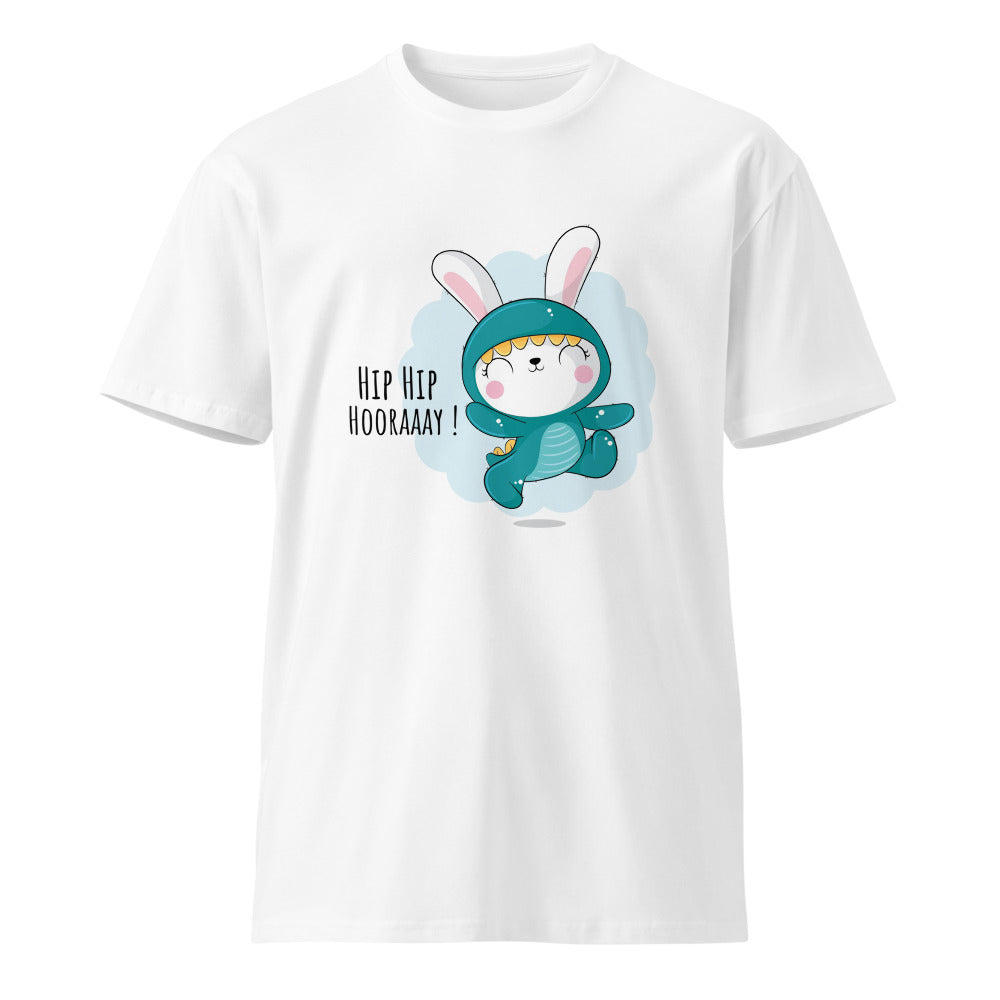 Green rabbit - HIP HIP HOORAAAY | Unisex Premium T-Shirt | AS Colour 5001T