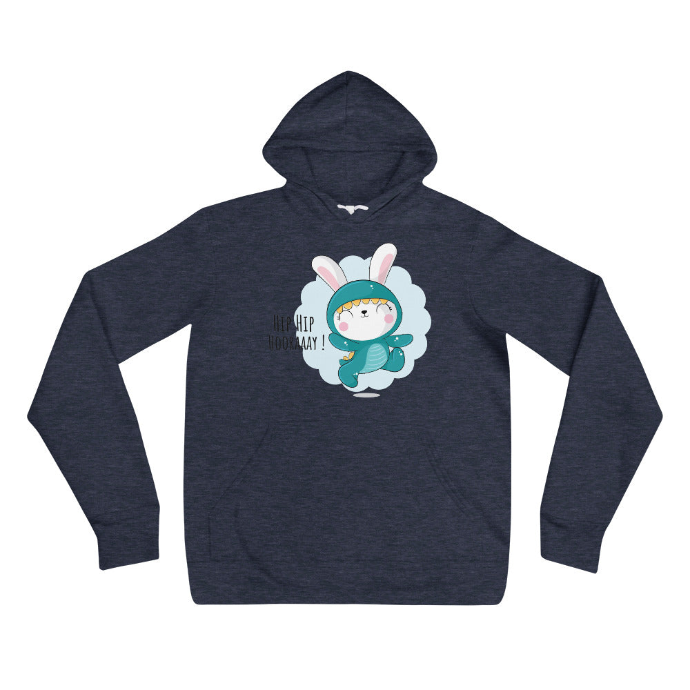 Green rabbit - HIP HIP HOORAAAY | Unisex Pullover Hoodie | Bella + Canvas 3719