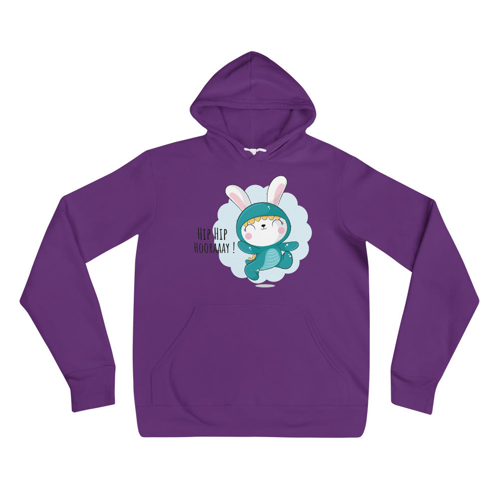 Green rabbit - HIP HIP HOORAAAY | Unisex Pullover Hoodie | Bella + Canvas 3719