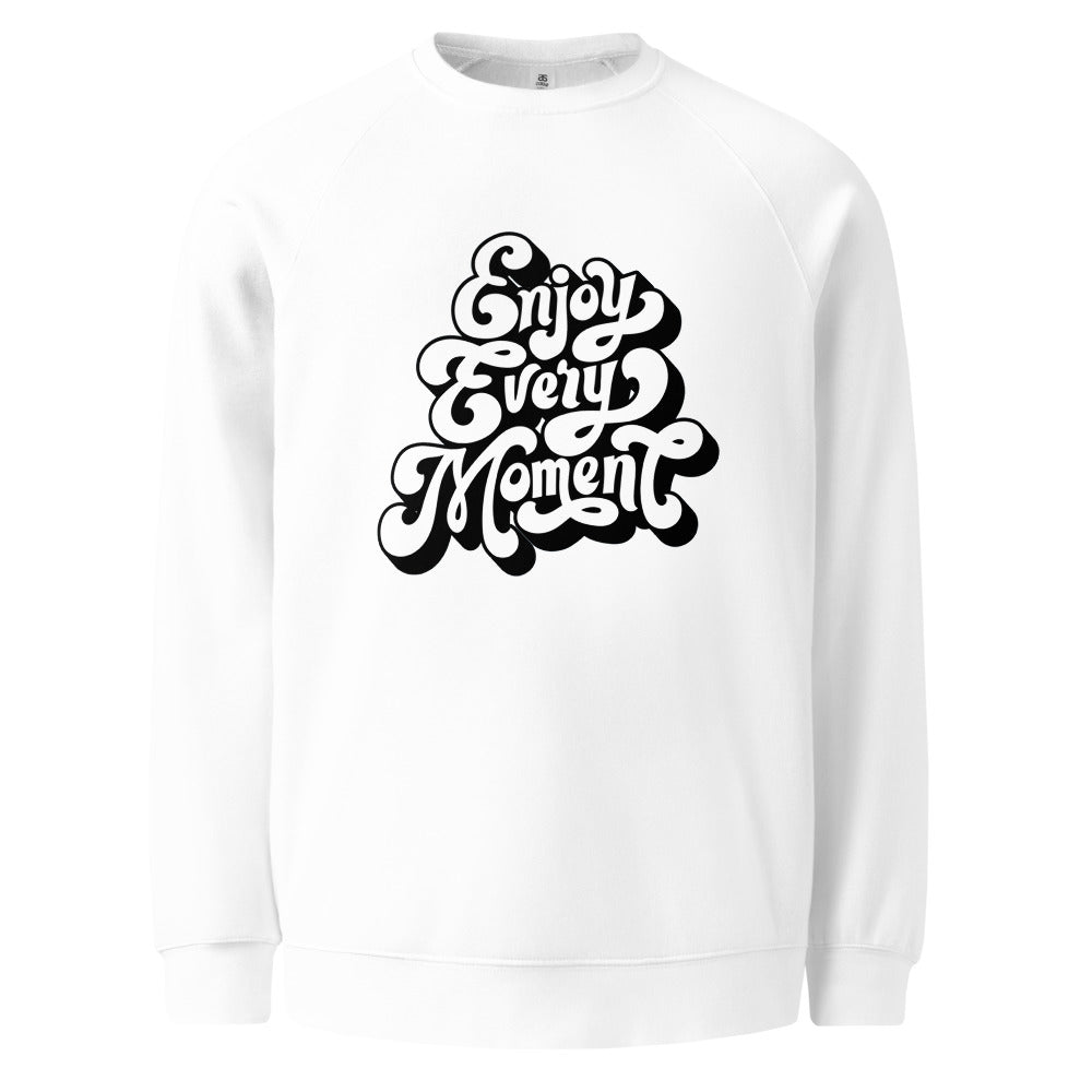 Enjoy every moments white | Unisex Raglan Sweatshirt | AS Colour 5100