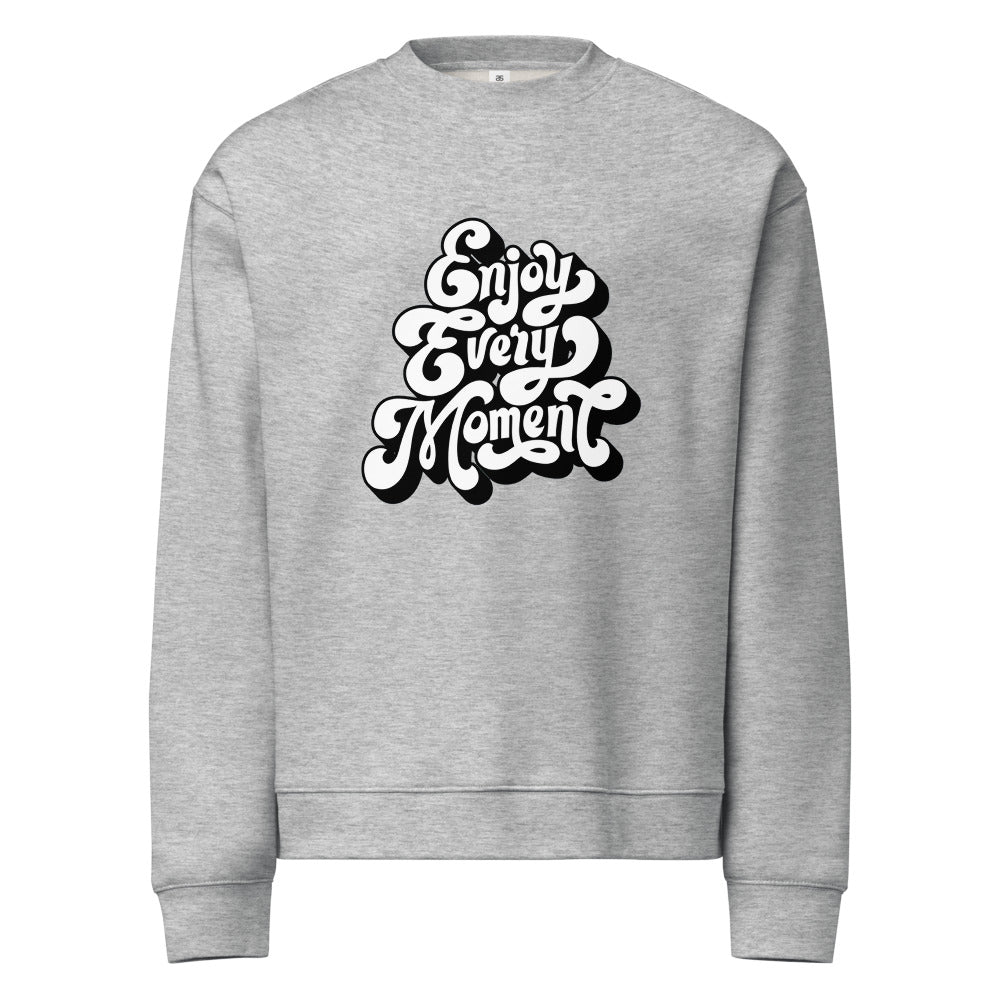 Enjoy every moments white | Unisex Relax Crew Neck Sweatshirt | AS Colour 5160