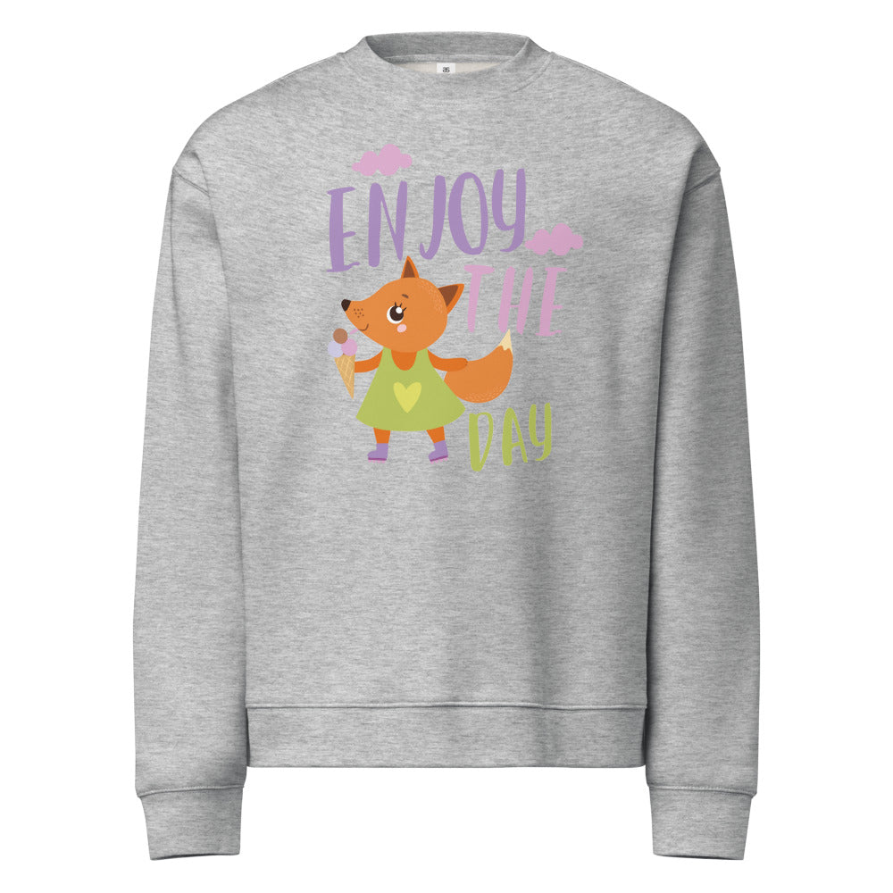 Orange fox - Ẹnoy the day | Unisex Relax Crew Neck Sweatshirt | AS Colour 5160