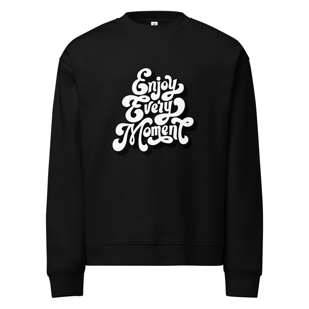 Enjoy every moments white | Unisex Relax Crew Neck Sweatshirt | AS Colour 5160