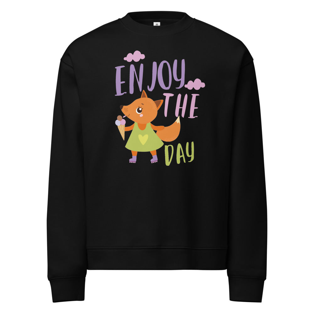 Orange fox - Ẹnoy the day | Unisex Relax Crew Neck Sweatshirt | AS Colour 5160