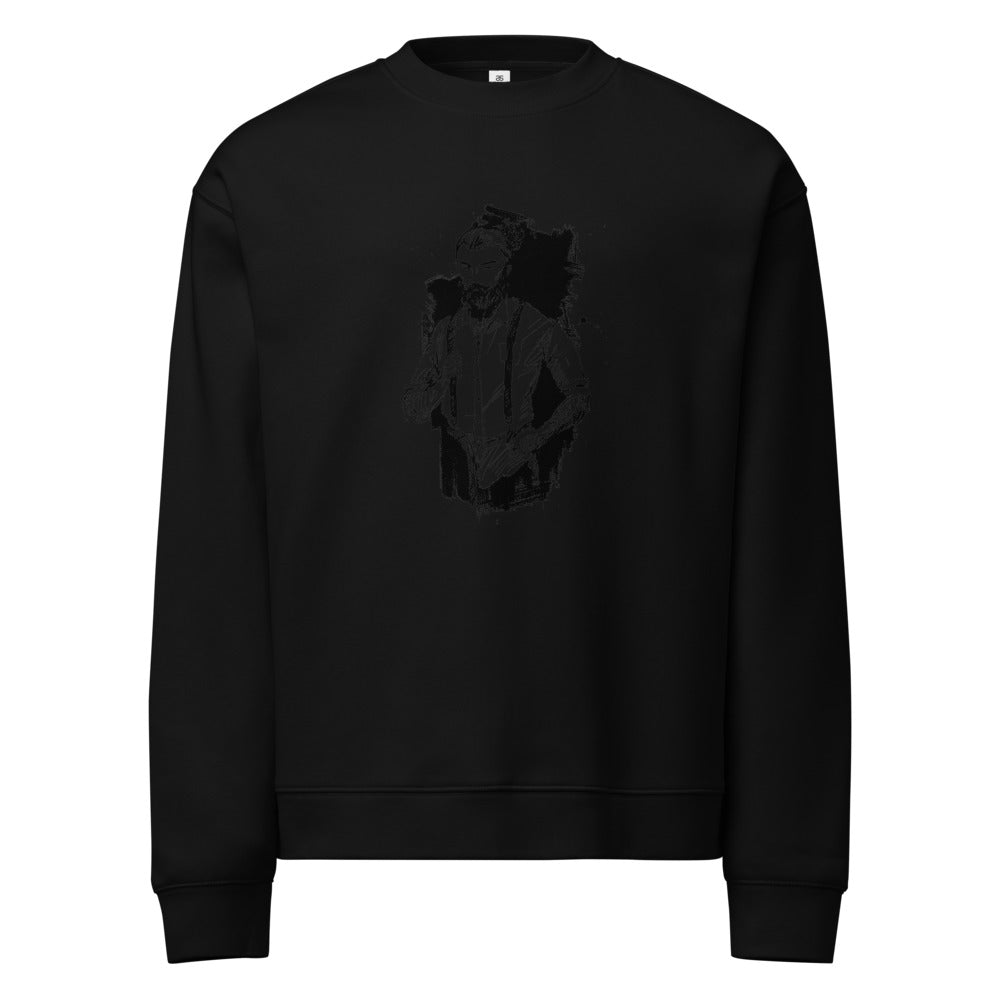 Black & White bearded man suit | Unisex Relax Crew Neck Sweatshirt | AS Colour 5160
