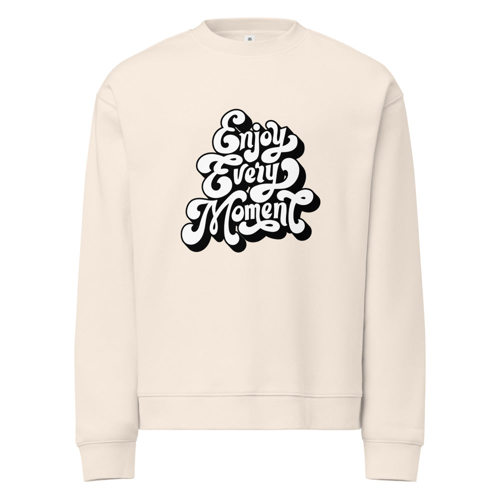 Enjoy every moments white | Unisex Relax Crew Neck Sweatshirt | AS Colour 5160