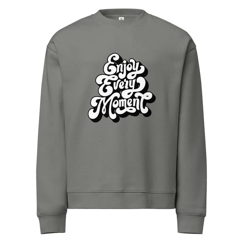Enjoy every moments white | Unisex Relax Crew Neck Sweatshirt | AS Colour 5160