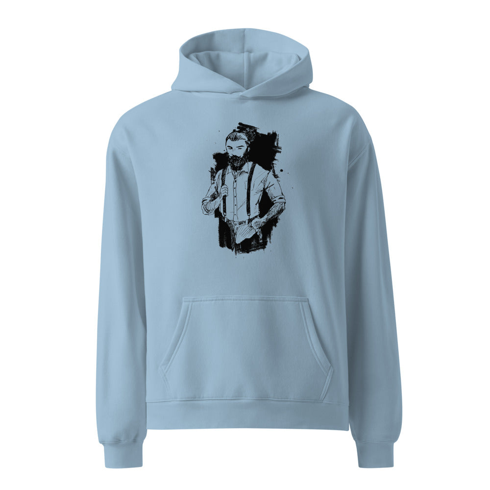 Black & White bearded man suit | Unisex Relax Hoodie | AS Colour 5161